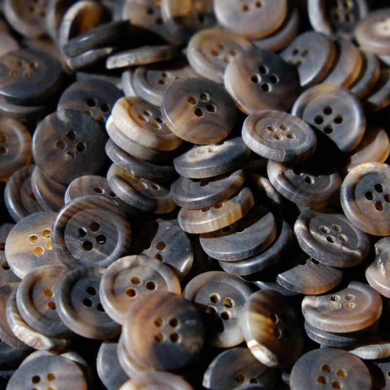 Natural Buffalo Horn Finished Buttons