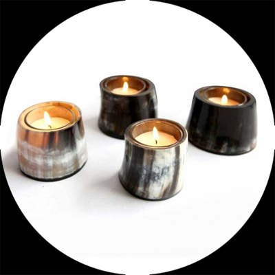 Natural Buffalo Horn Candle Holders 20